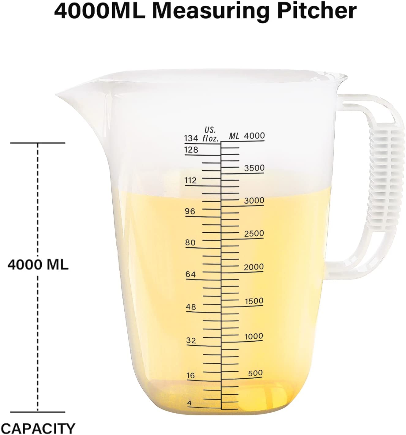 1 Gallon Measuring Pitcher, Large Measuring Cup