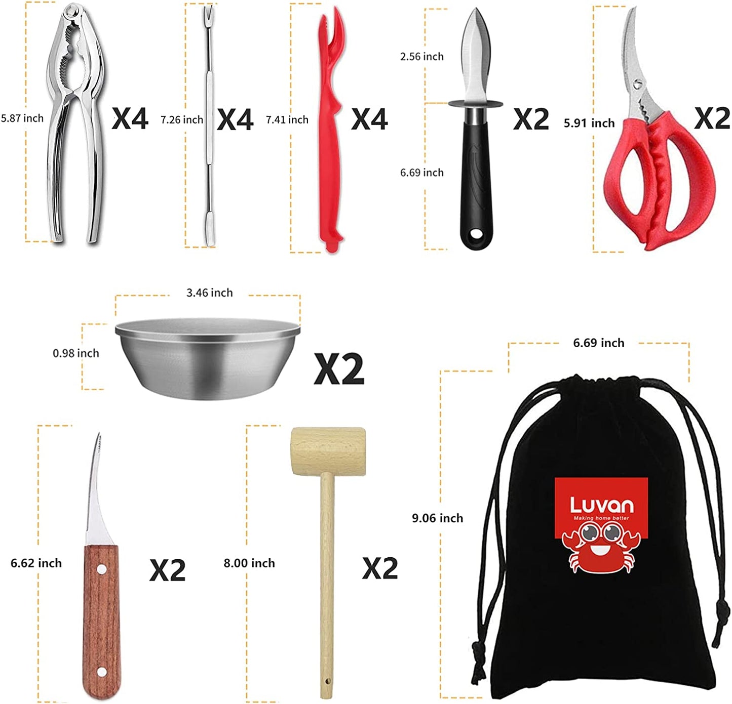 23 Pcs Crab Crackers and Tools Set