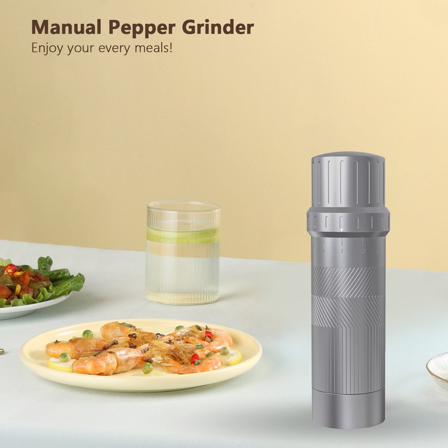 Professional Pepper Grinder Mill,Heavy Duty High Output Aluminum Pepper Mill